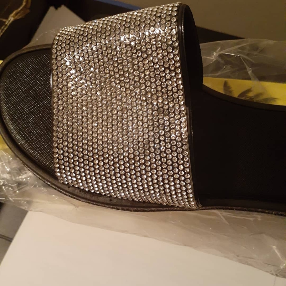 Black Rhinestone Slides - Picture 2 of 2